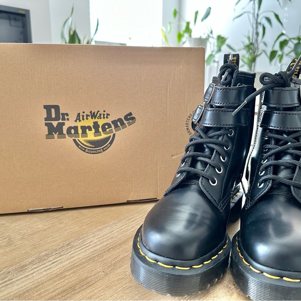 Dr. Martens Black Smooth Leather Boots